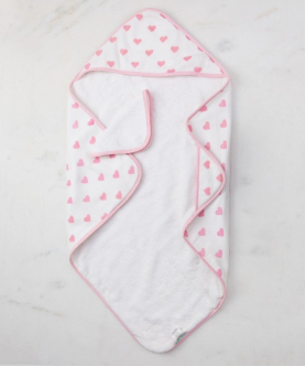 Personalised Hearts Muslin Hooded Towel