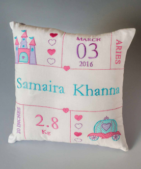 Personalised Princess Birth Pillow