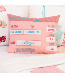 Personalised Boarding Pass Pillow