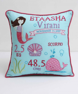 Personalised Mermaid Birth Pillow