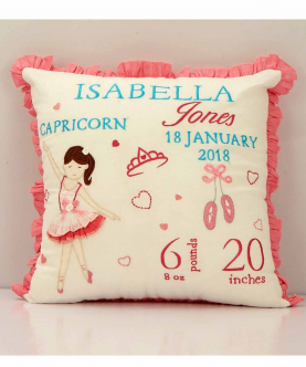 Personalised Ballerina Birth Pillow