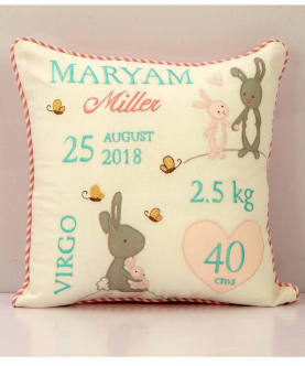 Personalised Snuggle Bunny Birth Pillow