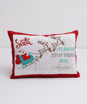 Personalised Santa Stop Here! Pillow