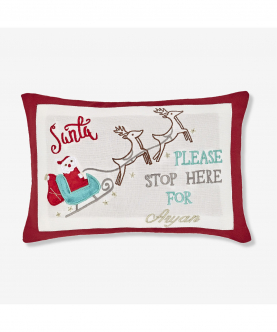 Personalised Santa Stop Here! Pillow