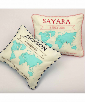 Personalised My World Pillow (Blue)