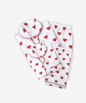 Mini Me Personalised Red Hearts Shorts Set