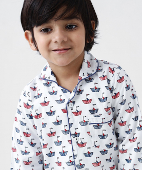 Personalised Sail Away Pajama Set For Kids