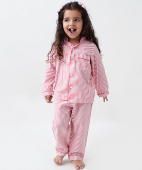 Personalised Classic Pink Stripes Pajama Set