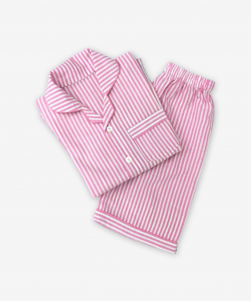 Personalised Classic Pink Stripes Shorts Set For Kids