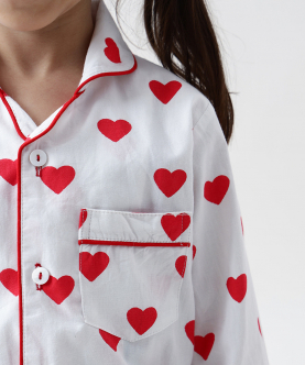 Personalised Red Hearts Pajama Set