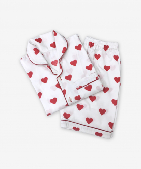 Personalised Red Hearts Shorts Set For Kids