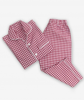Personalised Classic Red Gingham Pajama Set For Men