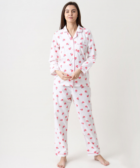 Personalised Organic Tiny Florals Pajama Set For Women