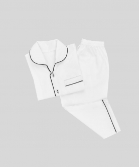 Personalised Classic White Pajama Set For Men