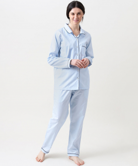 Personalised Sky Blue Pajama Set For Women