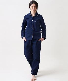 Personalised Midnight Navy Pajama Set For Women
