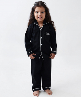 Personalised Classic Black Pajama Set