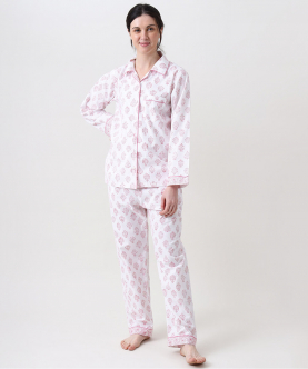Mini Me Personalised Madison Blockprint Pajama Set (Pink)