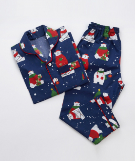 Personalised Flannel Polar Bear Pajama Set For Women