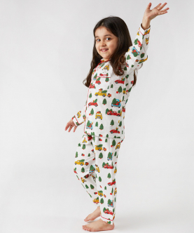 Personalised Christmas Trucks Pajama Set For Kids