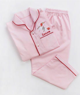 Personalised Happy Unicorn Pajama Set For Women