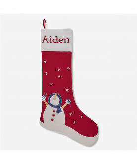 Personalised Snowman Linen Stocking