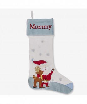 Personalised Santa & His Reindeer Luxe Stocking