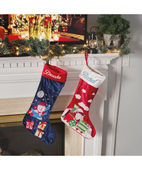 Personalised Flying Santa Luxe Stocking