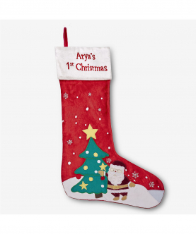 Personalised Santa & Christmas Tree Luxe Stocking