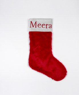 Personalised Classic Red Faux Fur Stocking