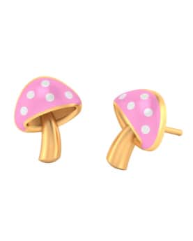 Cciki Dotted Musive Mushroom Ear Studs in Sterling  Silver