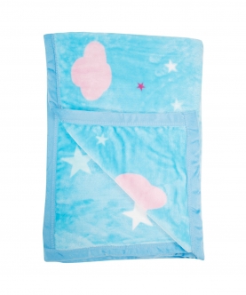 Magical Unicorn Blue Two-Ply Blanket