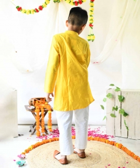 Yellow Pichwai Kurta Set