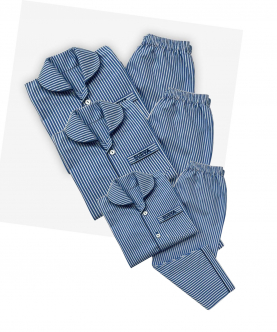 Mini Me Personalised Navy Stripes Pajama Set 