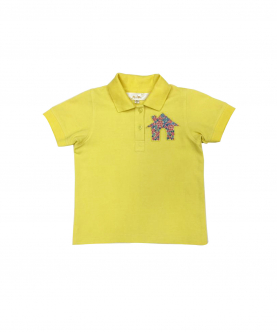 Yellow Knit T-Shirt With Hut Badge