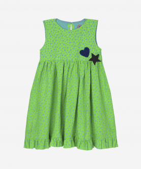 Moira Dress Neon Green And Tiny Flowers