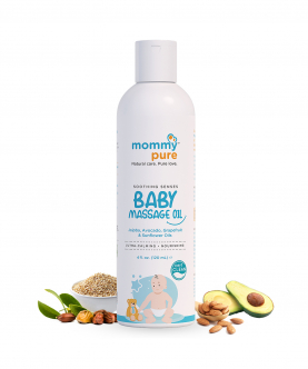Natural Baby Massage Oil 120ml Non Sticky, No Harmful Chemicals, Blend Of 10 Natural Oils Strengthens Muscles & Bones Dermatologically Tested