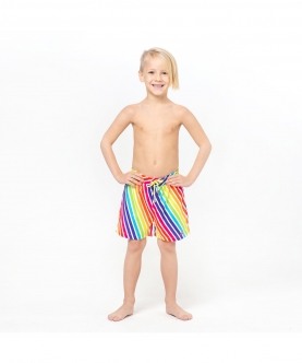 Multicolored Pinstripes Fun In The Sun Shorts