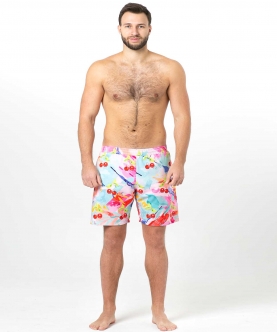 Multicolored Splashes And Cherries Reversible Flipout Shorts