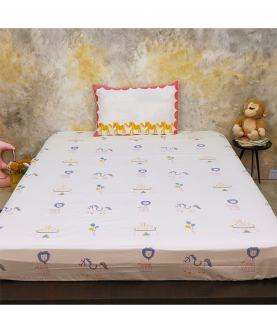 Bed Set- I am going to the circus - Double Bed - Pink