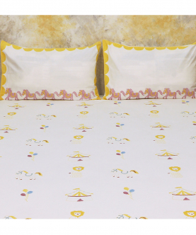Bed Set- I am going to the circus- Yellow - King Bed(Flat)