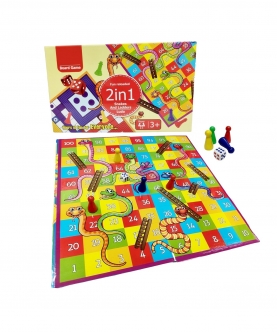 Ludo Board Game Foldable Cardboard Play 16 Tokens & 1 Dice