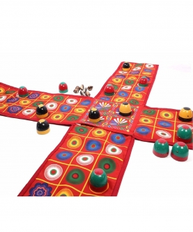 Ancient Traditional Indian Ludo Board Play Mat Game