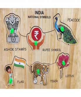  India National Symbols Name & Shape Cutting Puzzles Toy