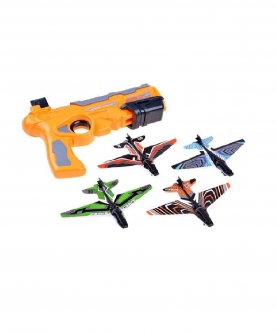 Cardboard Aircrafts Launcher Shooter Gun Toy 4 Pieces