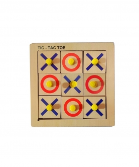 Portable Tic Tac Toe Wooden Educational Aid And Learning Toy