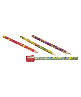 Rainbow Swril Pencils Colors For Kids With Sharpener
