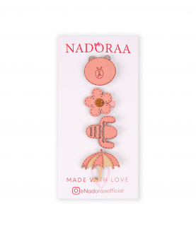 Nadoraa Flower Power Pink Clip Set- Pack Of 4