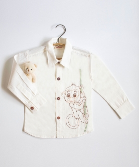 Frosty Monkey Embroidered Formal Shirt