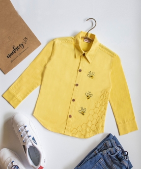 Honeycombed Bumblebee Embroidered Formal Shirt